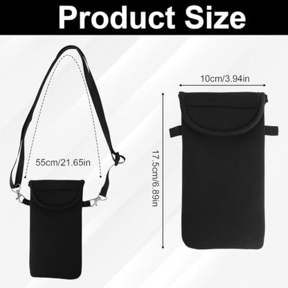 XIHIRCD Universal Cell Phone Pouch with Neck Strap, Black | Waterproof Neoprene Phone Safe Sleeve with Lanyard Holder Around-Neck Carrying Case for Men Women Travel Work Outdoor Activities Accessories