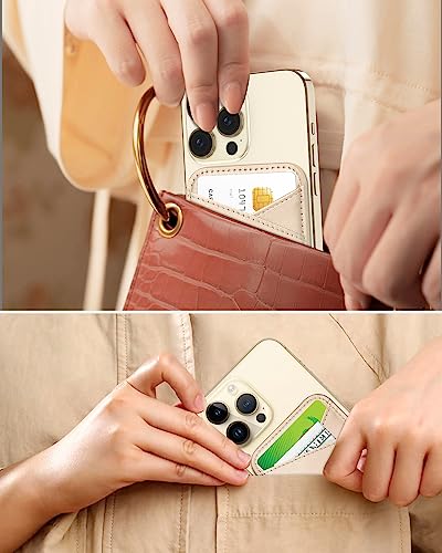Miroddi for MagSafe Wallet, Ultra-Thin Magnetic Wallet with 2 Card Slots | RFID Blocking, No More Falling, Strongest Magnetic Card Holder for iPhone 17/16/15/14/13/12 Series & Pixel 10 Series, Gold - color: Gold