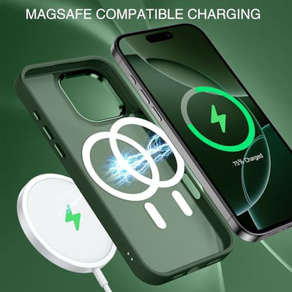 BENTOBEN Magnetic for iPhone 16 Pro Max Case,(Compatible with MagSafe) (Military Grade Drop Protection) Slim Translucent Matte Shockproof with Anti-Fingerprint Phone Case 6.9",Green - color: Green