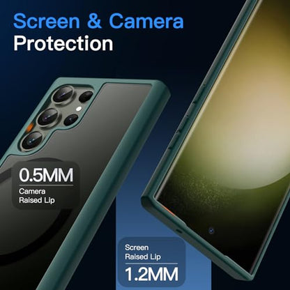 JETech Magnetic Case for Samsung Galaxy S23 Ultra, Midnight Green - color: Midnight Green