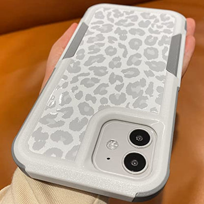 Case for iPhone 11, White Leopard Light Gray | Cheetah Print, Heavy Duty, Shockproof, Full Body Protection, Rugged - color: iPhone 11