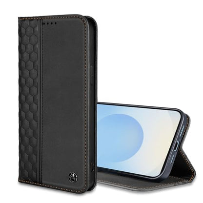 Wallet Case for Samsung Galaxy S25 FE 5G - PU Leather Flip Cover with Card Holder Slots, Strong Magnetic Folio Kickstand Phone Case, Black - color: Black, size: Samsung Galaxy S25 FE 6.7"