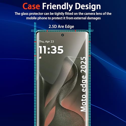 (3 Pack) For Motorola Edge 2025 Screen Protector,HD-Clear 9H Tempered Glass [3D Touch][Bubble-Free][Anti-Scratch] Screen Protector Glass For Motorola Edge 2025/60 Fusion /60 Pro