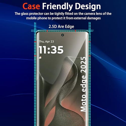 (3 Pack) For Motorola Edge 2025 Screen Protector,HD-Clear 9H Tempered Glass [3D Touch][Bubble-Free][Anti-Scratch] Screen Protector Glass For Motorola Edge 2025/60 Fusion /60 Pro