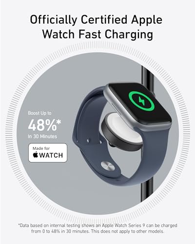 Anker MagSafe Charger, MagGo 3-in-1 Qi2 15W Wireless Charging Station - color: Black
