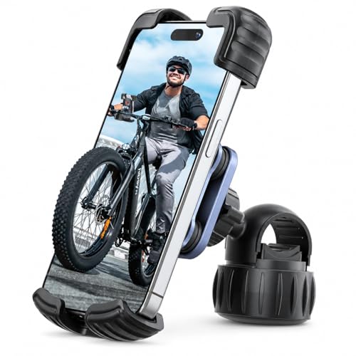 Hiboy Motorcycle Phone Mount Holder - Upgrade Vibration Dampener - 360° Rotatable Bicycle Phone Holder, Bike Scooter Handlebar Phone Clip for 5.1" - 6.8" Smartphones - style: Shock-absorbing