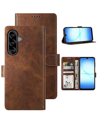Feitenn for Samsung Galaxy A17 5G (6.7") Case Wallet 2026 with 4 Card Holders Kickstand, PU Flip Leather Magnetic Closure Folio Shockproof Protective Cover, Brown - color: Brown, size: Samsung Galaxy A17 5G