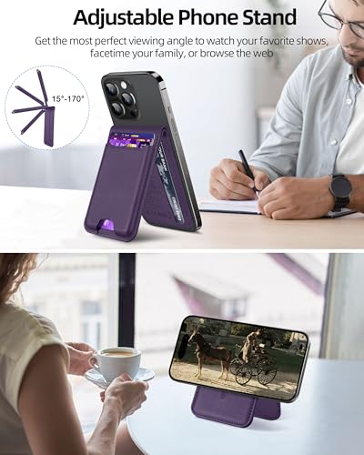 ExtreLife For Magsafe Wallet, Works with Apple Find My, 6 Cards Holder - color: Dark Purple