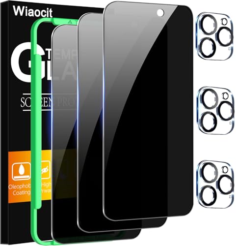 Wiaocit Tempered Glass Privacy Screen Protector for iPhone 16 Pro Max - size: iPhone 16 Pro Max-6.9 Inch