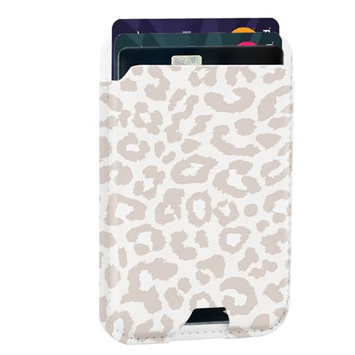 uCOLOR Upgraded Magnetic Cell Phone Wallet Card Holder-Compatible with MagSafe for iPhone 17/16/15/14/13/12 Series, Leather Magnetic Phone Wallet (Beige Leopard) - color: Beige Leopard