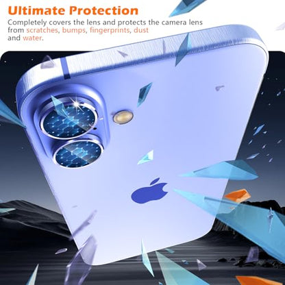 imluckies Camera Lens Protector for iPhone 16 / iPhone 16 Plus, AR+AF Tempered Glass 9H Anti-Scratch Metal Individual Lens Cover, HD Clear Camera Accessories, Case Friendly - Ultramarine - color: Blue