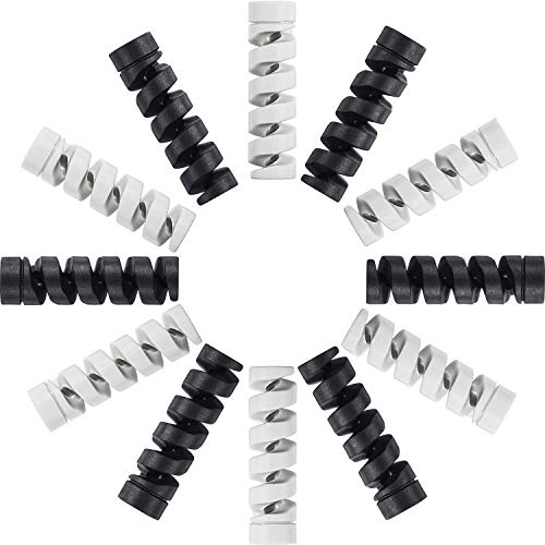 Jetec 12 Pcs Charging Cable Protector Silicone Spiral Charger Cable Saver - color: Gray and Black