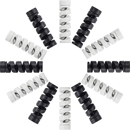 Jetec 12 Pcs Charging Cable Protector Silicone Spiral Charger Cable Saver - color: Gray and Black