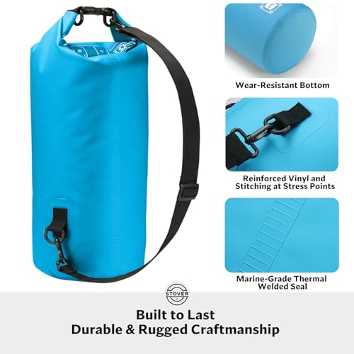 5/10/25/30/40L Waterproof Dry Bag, Medium Lightweight Roll Top Dry Bag Backpack w/Waterproof Phone Case, Kayaking, Travel, Hiking, Fishing, Tubing, Camping, the Beach, Men/Women (Blue) - color: 5/10l Blue, size: 10L