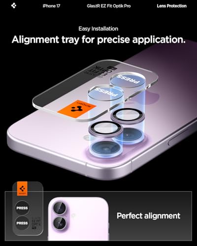 Spigen Camera Lens Protector for iPhone 17 (16 Plus/16) - Lavender - color: Lavender