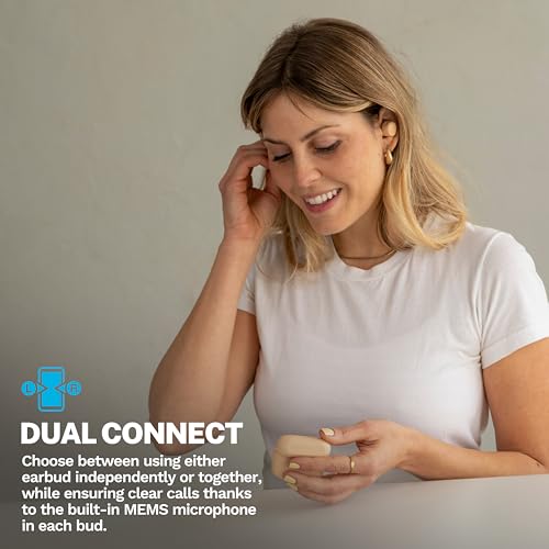 JLab Go Air Pop+ Tones True Wireless Earbuds, in Ear Headphones, Bluetooth Earphones, 35H Playtime Ear Buds, Bluetooth Earbuds with Microphone, USB-C Charging Case, Dual Connect, EQ3 Sound, (155 N) - color: G-155 N, style: Nude