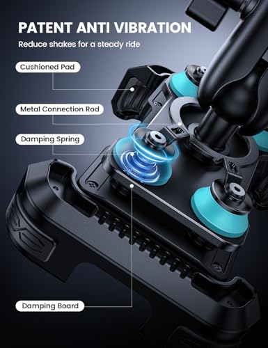 Lamicall Motorcycle Phone Mount Holder with Dual Vibration Dampener - color: Blue