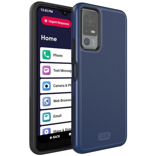 TUDIA MergeGrip for Jitterbug Smart 4 Case T608G, [Military Grade Drop Tested] Shockproof Protection Slim Rugged Dual Layer Heavy Duty Phone Cases for Senior - Indigo Blue - color: Indigo Blue
