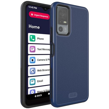 TUDIA MergeGrip for Jitterbug Smart 4 Case T608G, [Military Grade Drop Tested] Shockproof Protection Slim Rugged Dual Layer Heavy Duty Phone Cases for Senior - Indigo Blue - color: Indigo Blue