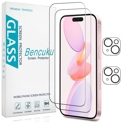 2+2 Pack Screen Protector for iPhone 15 6.1 inch Tempered Glass - size: (Standard)iPhone 15 6.1 Inch