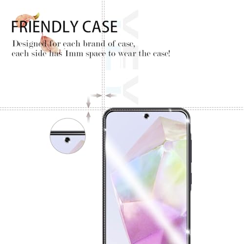 Galaxy A35 HD Clear Tempered Glass Screen Protector + Camera Lens Protectors, [2+2 Pack] [3D Glass] [Anti-Glare] [Bubble-Free] Screen Protector Glass For Samsung Galaxy A35 - size: Galaxy A35