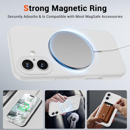 SUPFINE Silicone & Magnetic for iPhone 17 Case White - color: White, size: iPhone 17