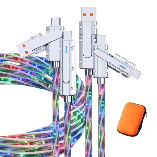 SWLIFL 4 in 1 USB to USB C Charging Cable 2 Pack 3.3ft Light up USB-C Cable - color: 4 Combinations RGB Starlights