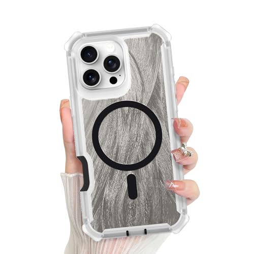 Bonoma for iPhone 16 Pro Case Hard Back Crystal Corner -Black | Magnetic Support for MagSafe Shockproof Cover, and High-Duty Protection for Girls Women - color: Black(Shockproof), size: iPhone 16 Pro
