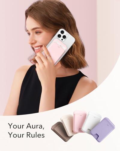 ESR Aura for MagSafe Wallet with Adjustable Stand, 5 Card Holder | RFID Blocking, Strong Magnetic Wallet for iPhone 17 Pro Max 17e 16 15 14 13 12 Series, Bubblegum Pink - color: Bubblegum Pink