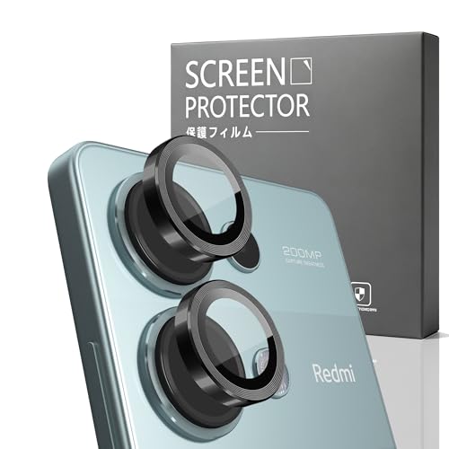 1 Pack Camera Lens Frame for Xiaomi Redmi Note 13 Pro 4G, 9H Glass Screen Protector Anti-Scratch, Tempered Glass Metal Individual Camera Cover Accessories for Redmi Note 13 Pro 4G, Black - size: for Redmi Note 13 Pro 4G