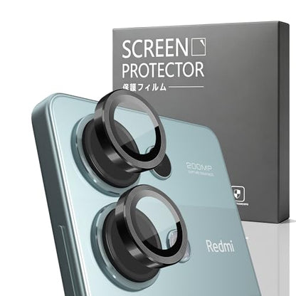 1 Pack Camera Lens Frame for Xiaomi Redmi Note 13 Pro 4G, 9H Glass Screen Protector Anti-Scratch, Tempered Glass Metal Individual Camera Cover Accessories for Redmi Note 13 Pro 4G, Black - size: for Redmi Note 13 Pro 4G
