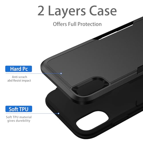 Designed for iPhone Xs Max Case, Heavy Duty Protection Shockproof Dropproof Dustproof Anti-Scratch Phone Case Cover Protective Case, Black - size: for iPhone XS Max