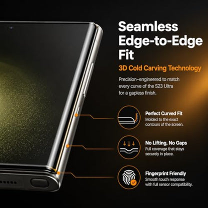 2+2 Pack Galaxy S23 Ultra Privacy Screen Protector,2 Pack Camera Lens Protector,Anti Spy Tempered Glass 9H Hardness , Compatible with fingerprint unlocking 3D Curved Full Screen Coverage,Anti-Scratch - color: galaxy S23 Ultra Privacy Screen Protector