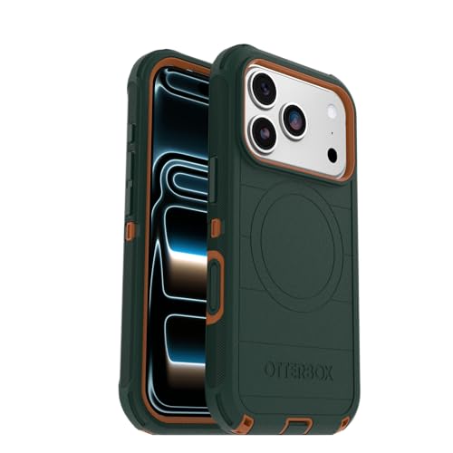 OtterBox iPhone 17 Pro Defender Pro Series Case - Green Intrigue | Tough, Rugged & Durable iPhone Case, Snaps on MagSafe, Multi-Layer, Impact Absorbing iPhone Case - color: Green Intrigue, style: iPhone 17 Pro