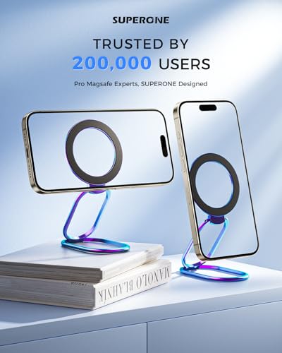 SUPERONE Mag Safe Phone Stand, Adjustable Magnetic Phone Grip & Kickstand - color: Colorful