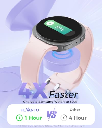 Hevanto 3 in 1 Wireless Charger for Samsung Galaxy, 15W MagSafe Charging - color: Purple, size: 15W