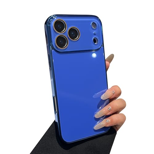 Caseative for iPhone 17 Pro Case, Dark Blue | Solid Color Electroplated Frame with Crystal Camera Lens Protection - color: Dark Blue