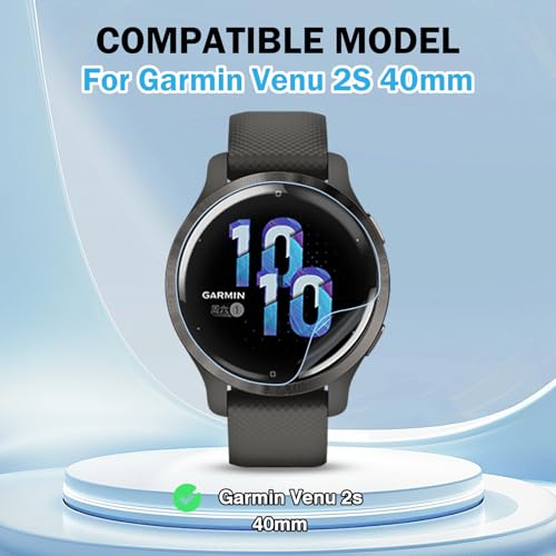 6 PCS Compatible for Garmin Venu 2S Screen Protector Clear, Full Cover Anti-scratch Soft TPU [Not Glass] with Great Protection for Venu 2S Watch Film, Sensitive Touch & HD - size: venu 2S