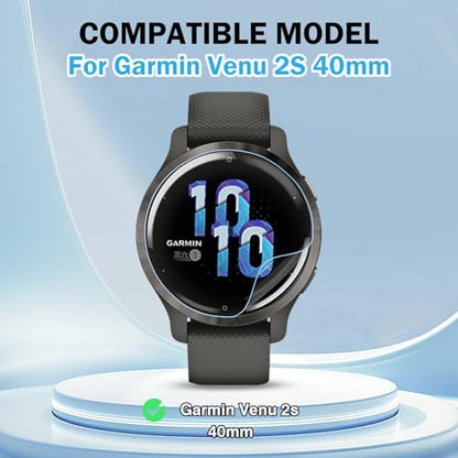 6 PCS Compatible for Garmin Venu 2S Screen Protector Clear, Full Cover Anti-scratch Soft TPU [Not Glass] with Great Protection for Venu 2S Watch Film, Sensitive Touch & HD - size: venu 2S