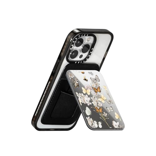 CASETiFY Snappy Card Holder Stand Compatible with Magsafe - BUTTERFLY SUNDAY - Silver Mirror - color: BUTTERFLY SUNDAY