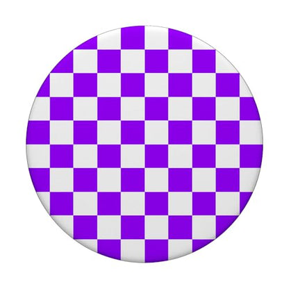 Checkerboard Purple and White | Check Pattern / Checkered PopSockets Adhesive PopGrip - style: Adhesive PopGrip