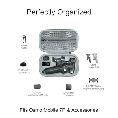 Osmo Mobile 7P Case, Portable Storage OM 7P Carrying Case Shoulder Bag for DJI OM 7 /7P Smartphone Gimbal Stabilizer Accessories Gray