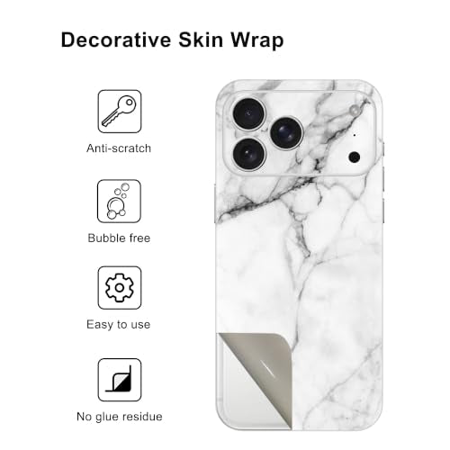 Skin Wrap Compatible with 13/14/15/16/17 Pro Max (White, 17 Pro Max) - color: White, size: 17 Pro Max