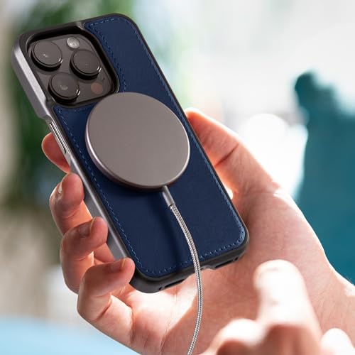 Dreem Empower Magnetic Wireless Charger Pad (Factory Seconds) – Compatible with MagSafe for iPhone 18/17/16/15/14/13/12 & Qi-Certified Devices – Premium Vegan Leather [Royal]