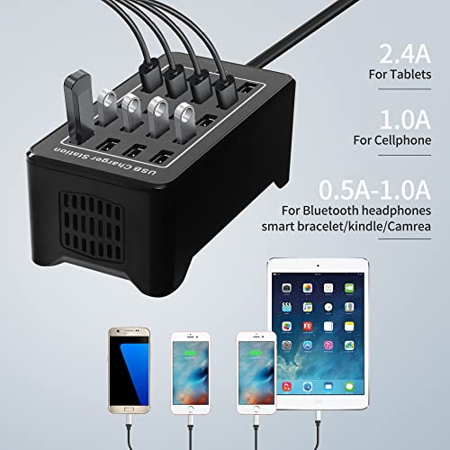 20-Port Desktop USB Charging Station - 100W Multi-Function Smart Charger for Smartphones, Tablets and More Devices - size: 20-port