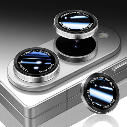 HelloDeere for Samsung Galaxy Z Fold 8 Camera Lens Protector, Military-Grade 9H+ Tempered Glass with AR Optical Tech HD Anti-Glare Anti-Scratch Metal Individual Ring Easy Install Case Friendly, Silver - color: Z Flod 8 (Silver)