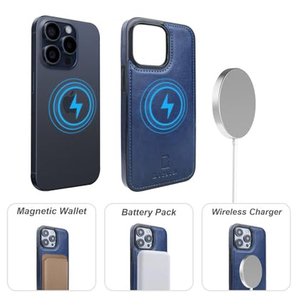 Bocasal for MagSafe Wallet Case Card Holder for iPhone 15 Pro, Blue - color: Blue for MagSafe