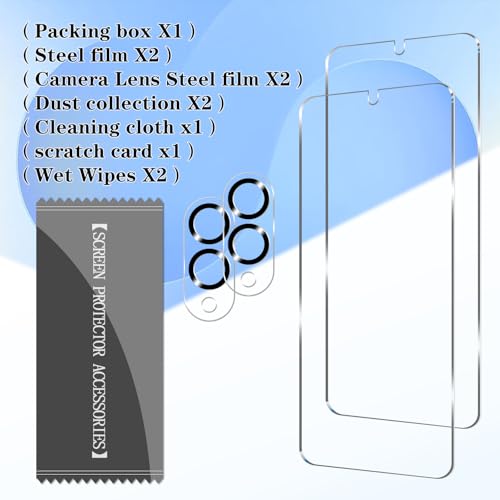 BIGFACE Galaxy S25 Edge Tempered Glass Screen Protector + Camera Lens Protector [2 + 2 Pack][Case Friendly][Anti-Scratch][Ultrasonic Fingerprint Unlock] HD Protective Film for Samsung Galaxy S25 Edge - size: Galaxy S25 Edge(6.7'')