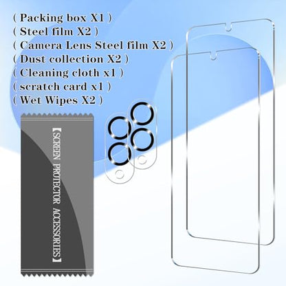 BIGFACE Galaxy S25 Edge Tempered Glass Screen Protector + Camera Lens Protector [2 + 2 Pack][Case Friendly][Anti-Scratch][Ultrasonic Fingerprint Unlock] HD Protective Film for Samsung Galaxy S25 Edge - size: Galaxy S25 Edge(6.7'')