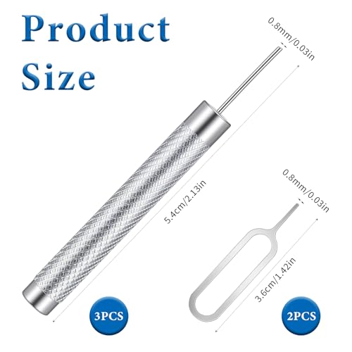 5 Pcs Sim Card Removal Tool Set, Universal Sim Tray Sd Card Tool, 0.8 Mm Needle Opener Ejector Compatible with All Smartphones & Tablets, Essential Portable Tech Kit